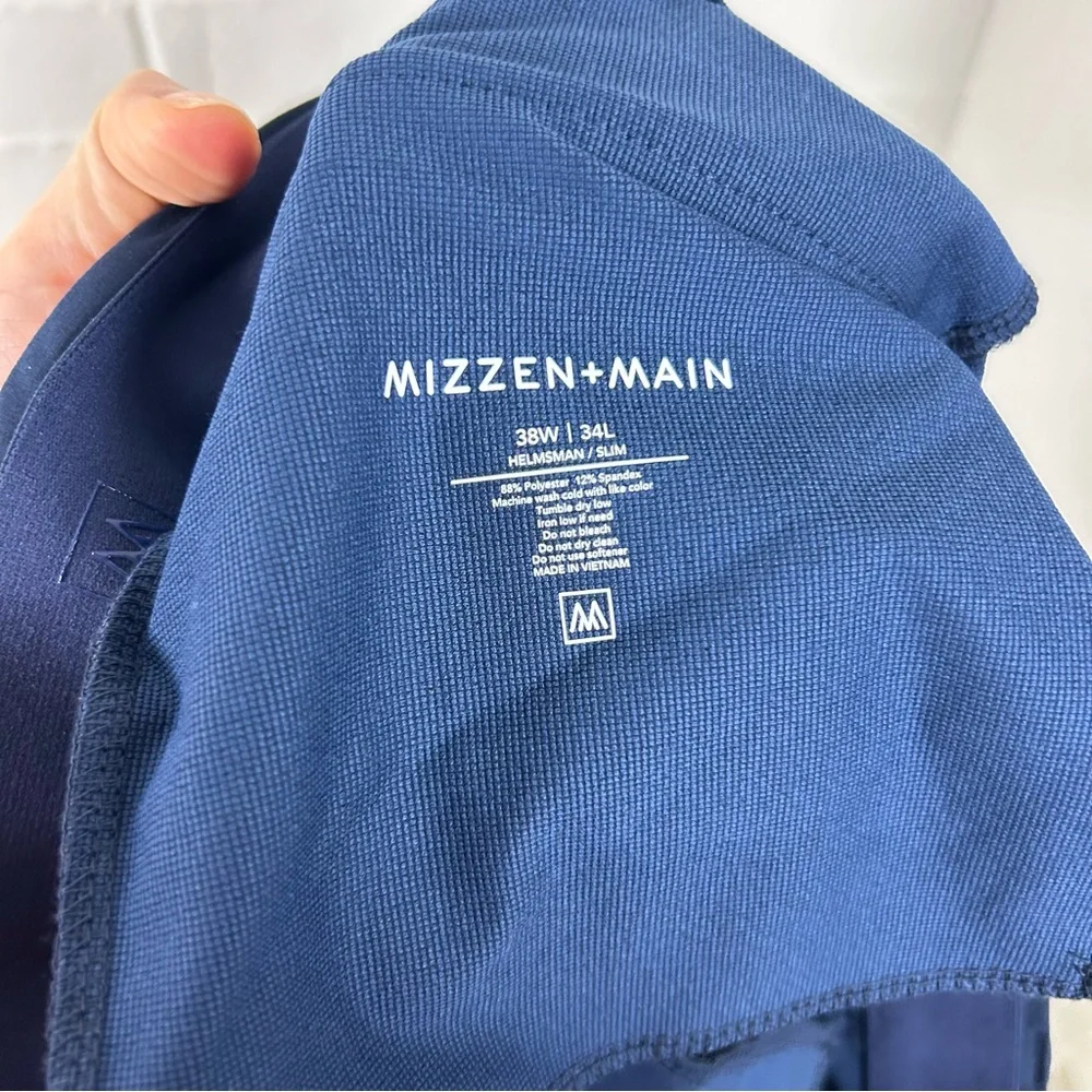 Mizzen+Main Navy Helmsman Slim Chino Pants Size 38W X 34L